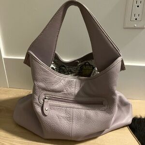 Barr + Barr  New York Lavender Leather Hobo Satchel Bag